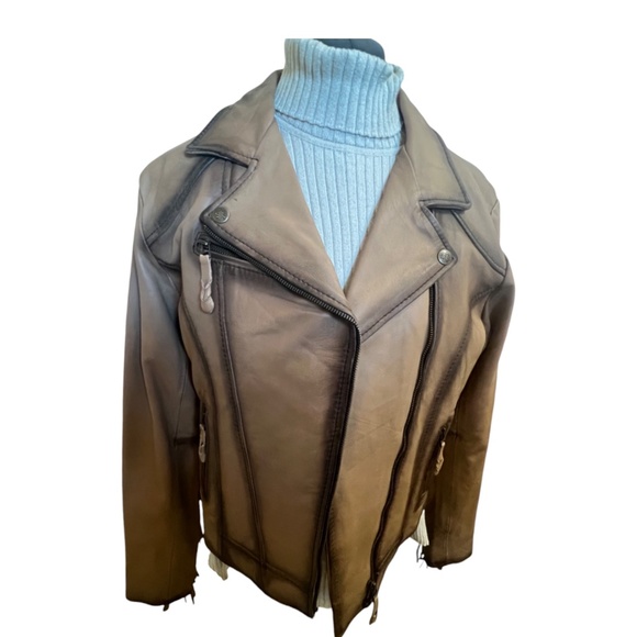 STS Ranch Wear Western Rodeo Leather jacket Fringe 2XL - 1X Plus Size Brown - Picture 3 of 16